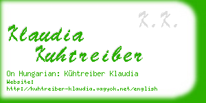 klaudia kuhtreiber business card